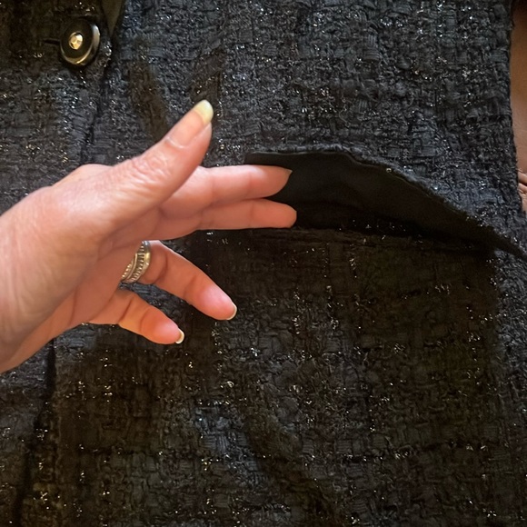 ARMANI COLLEZIONI Black Tweed Wool/Silk Sparkly Suit  Gorgeous - Picture 3 of 14